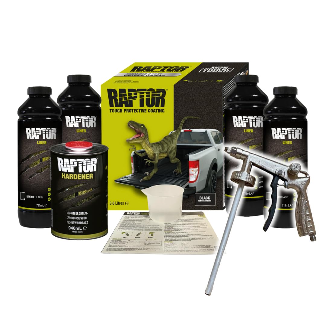 RAPTOR ブラック 1リッターセット RAPTOR Coating kit, 4 flessen set 3,79 liter (incl. verharder